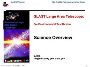 GLAST LAT Project May 25 2006 PreEnvironmental Test