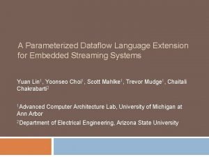 A Parameterized Dataflow Language Extension for Embedded Streaming