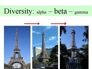 Diversity alpha beta gamma Beta diversity is a