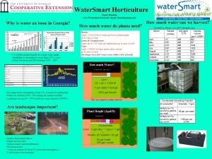 Water Smart Horticulture Frank Henning UGA Watershed Extension