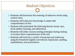 Students objectives