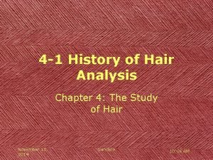 History of hair analysis