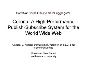 Cor ONA Cornell Online News Aggregator Corona A