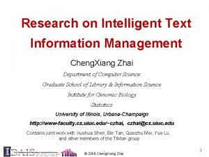 Research on Intelligent Text Information Management Cheng Xiang