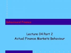 Behavioural finance