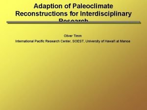 Paleoclimate proxies