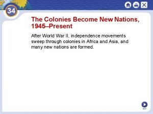 The Colonies Become New Nations 1945Present After World