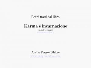 Brani tratti dal libro Karma e incarnazione di