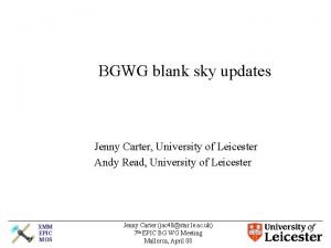 BGWG blank sky updates Jenny Carter University of