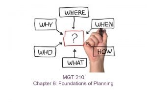 MGT 210 Chapter 8 Foundations of Planning Planning