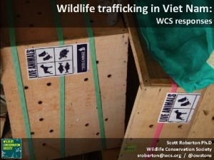 Wildlife trafficking in Viet Nam WCS responses Scott