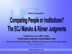 Helmut Graupner Conference on LGBT rights TOGETHER AGAINST