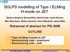 SOLPS modelling of Type I ELMing Hmode on