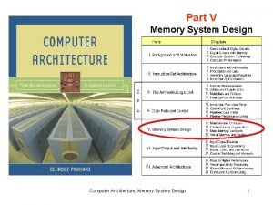 Part V Memory System Design Computer Architecture Memory