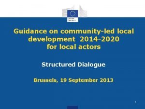 Guidance on communityled local development 2014 2020 for