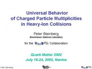 Universal Behavior of Charged Particle Multiplicities in HeavyIon