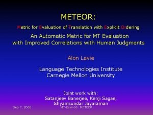 Meteor machine translation