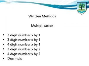 Written Methods Multiplication 2 digit number x by