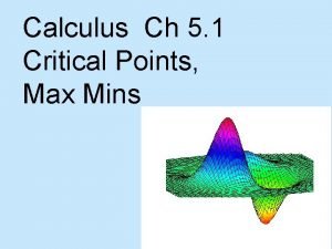 Calculus critical points