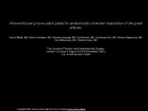 Atrioventricular groove patch plasty for anatomically corrected malposition