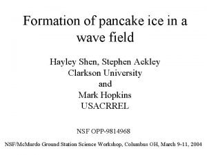 Formation of pancake ice in a wave field