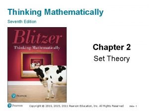 Thinking mathematically 7th edition