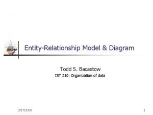 IST 210 EntityRelationship Model Diagram Todd S Bacastow