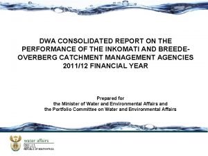 DWA CONSOLIDATED REPORT ON THE PERFORMANCE OF THE