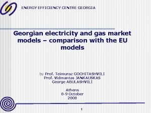 ENERGY EFFICIENCY CENTRE GEORGIA Georgian electricity and gas