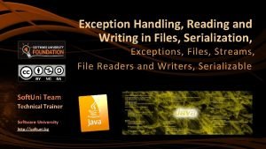 Exception Handling Reading and Writing in Files Serialization