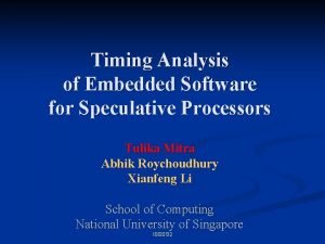 Timing Analysis of Embedded Software for Speculative Processors