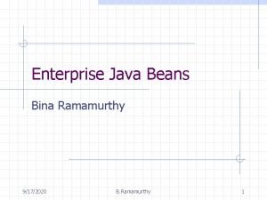 Enterprise Java Beans Bina Ramamurthy 9172020 B Ramamurthy