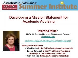 Academic advising mission statement
