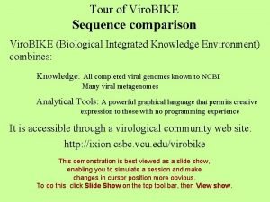 Tour of Viro BIKE Sequence comparison Viro BIKE