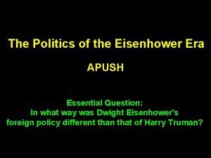 Eisenhower foreign policy apush