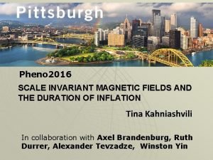 Pheno 2016 SCALE INVARIANT MAGNETIC FIELDS AND THE