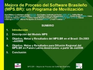 Mejora de Proceso del Software Brasileo MPS BR