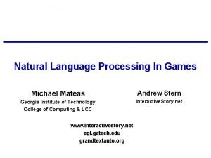 Natural language processing games