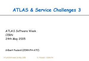 ATLAS Service Challenges 3 ATLAS Software Week CERN