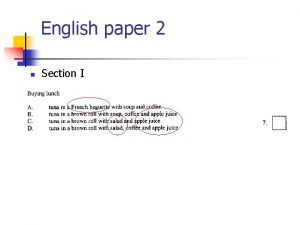 English paper 2 n Section I 2 bedrooms