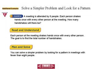 Solve a simpler problem examples