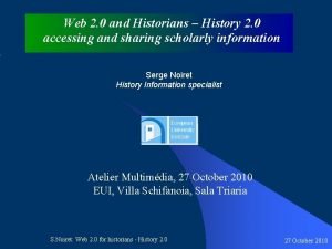Web 2 0 and Historians History 2 0