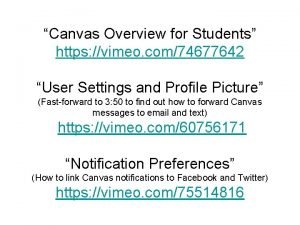 Canvas Overview for Students https vimeo com74677642 User