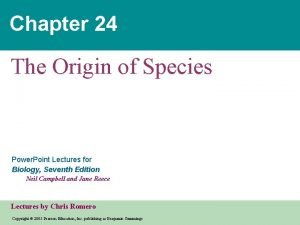 Chapter 24 the origin of species