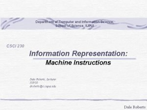 Department of Computer and Information Science School of Department of Computer and Information Science School of