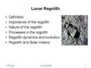 Lunar regolith definition