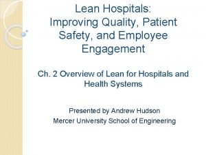 Lean hospitals