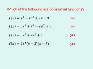 Sign of functions leading coefficient