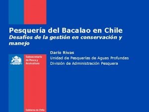 Pesquera del Bacalao en Chile Desafos de la