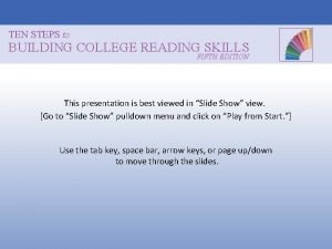 Ten steps to advanced reading